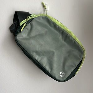 Luluelemon Everywhere Mini Belt Bag- Silver and Lime Green